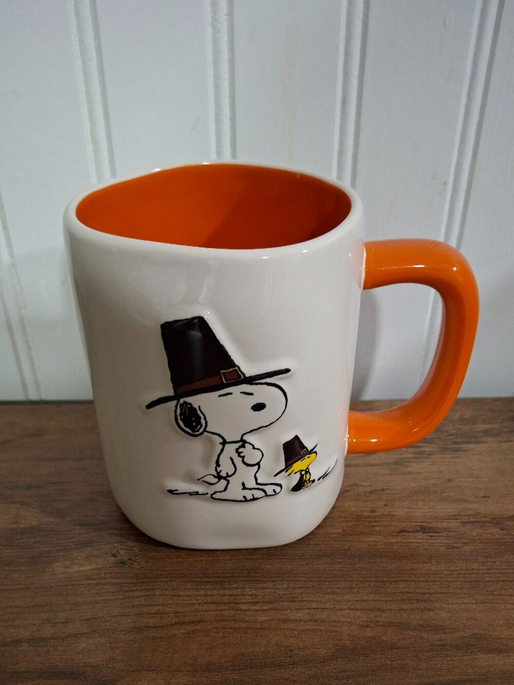 Rae Dunn Peanuts Thanksgiving Mug Snoopy Woodstock Pilgrims Thankful For You